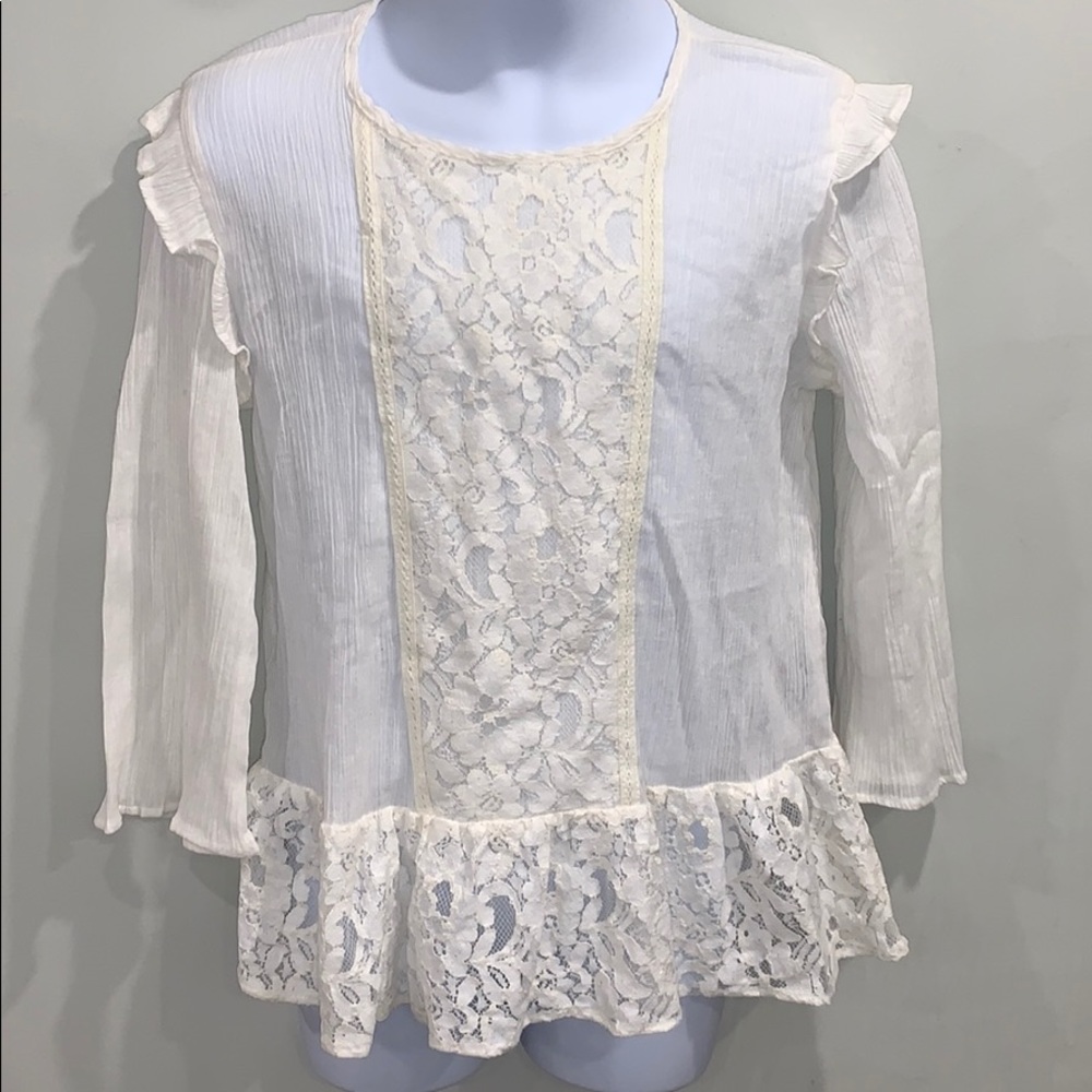 NWOT Girls XL 14/16 Beautiful Ivory Lace Top
